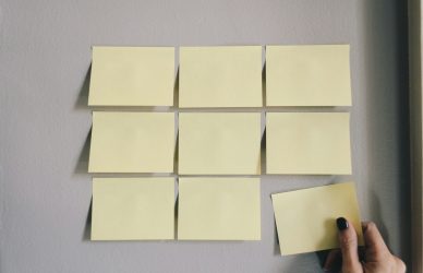 six white sticky notes