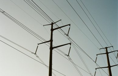 Power lines against a clear sky