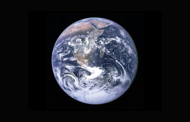 Earth with clouds above the African continent