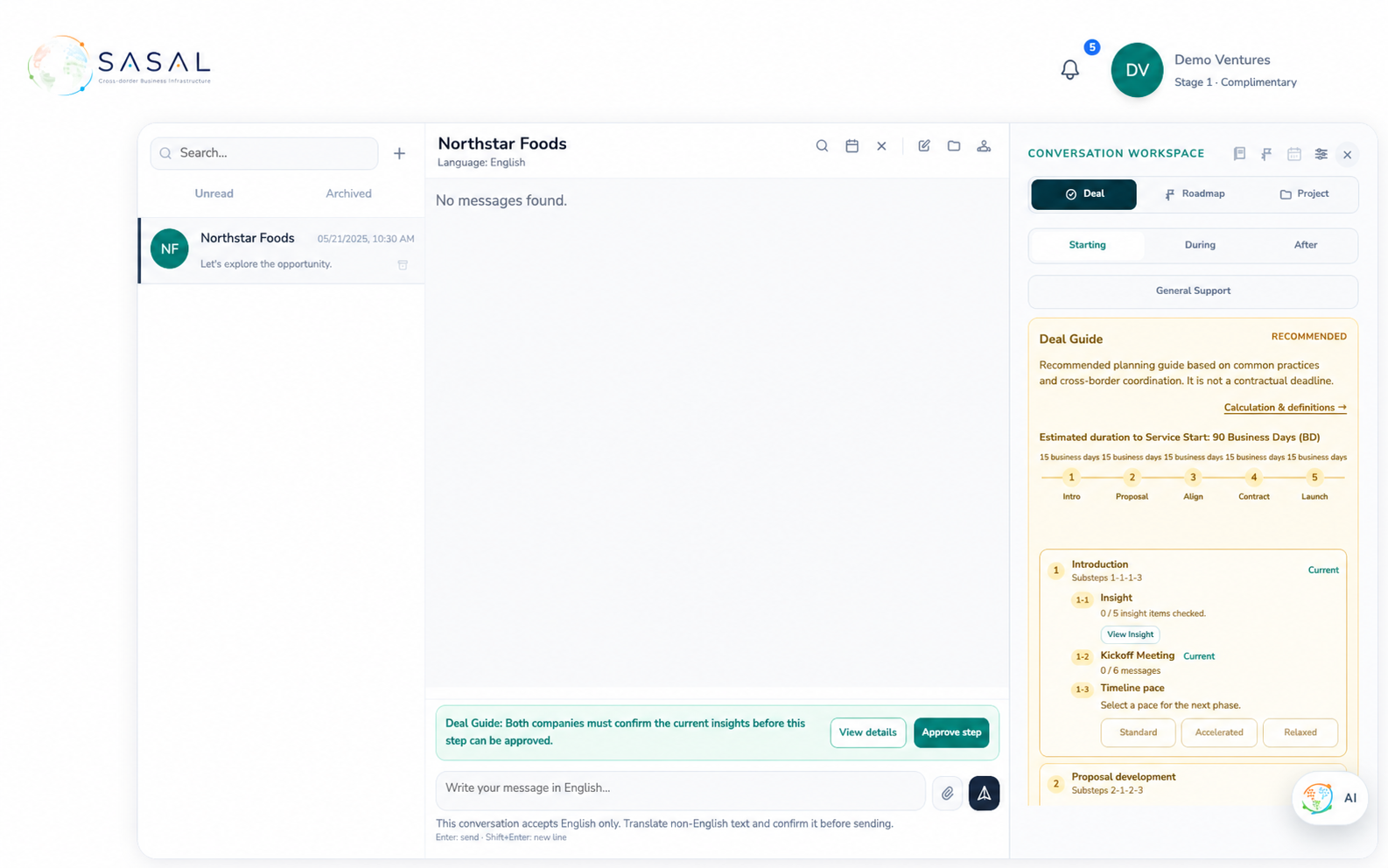 Demo SASAL deal workspace