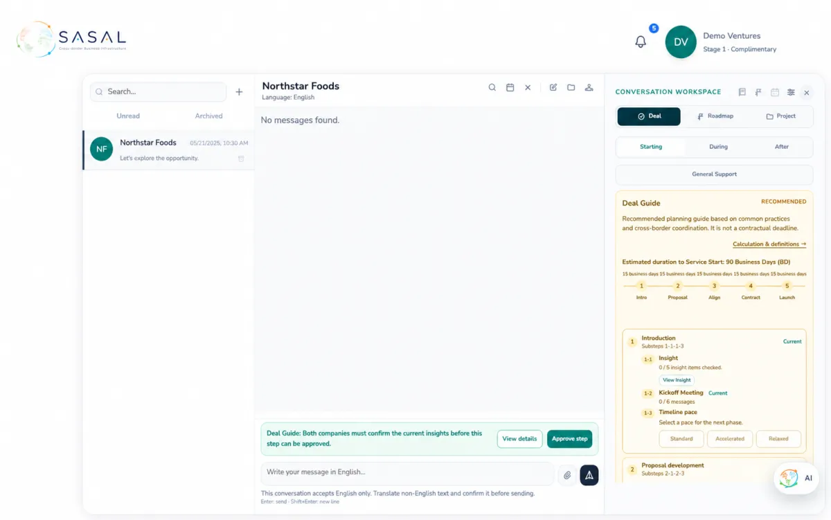 Demo SASAL deal workspace